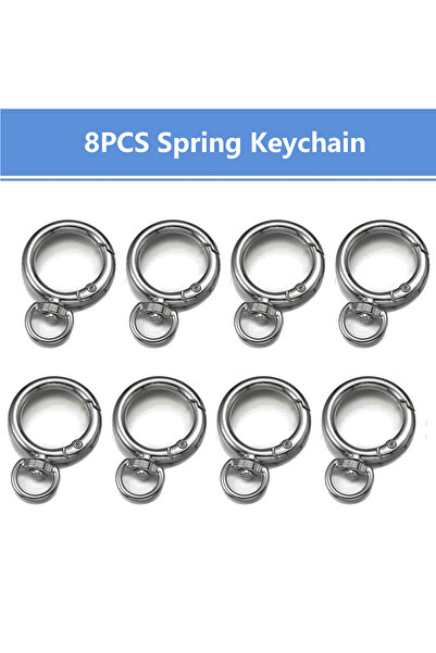 Choice 15PCS black 8/15 key rings, spring O-ring key hooks, for buckling, met...
