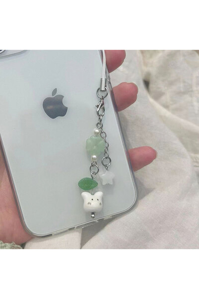 Choice K-cat-a Handmade Four Leaf Clover Beaded Phone Charm Y2K Cute Ceramics...