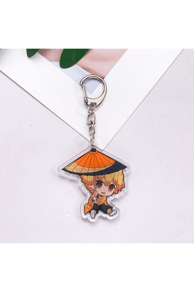Miniso 5 cm 8 Anime Figure Demon Slayer Acrylic Cute Car Keychain Accessories...
