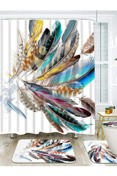 OEM Set Pentru Baie: Perdea, Covorase Si Husa De Toaleta - Simple Leaves