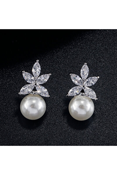 Choice أقراط مرصعة بالزركون الأبيض الشفاف على شكل ماركيز من زاكول، مصنوعة من ...