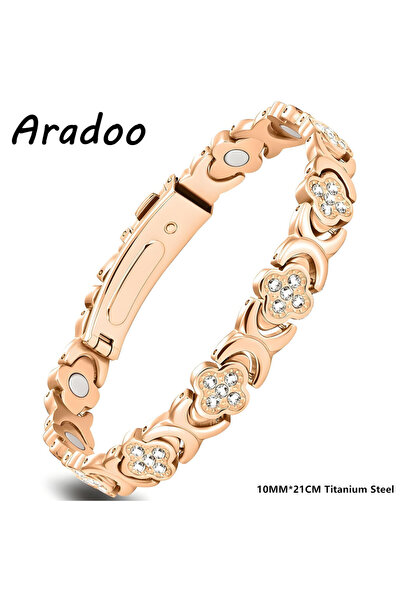 Choice سوار أرادو B-G067RG بتصميم البرسيم اللانهائي للنساء، مصنوع من النحاس و...