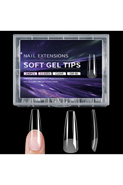 Choice 06 2XL أظافر صناعية طويلة جدًا ذات أطراف جل ناعمة، نصف لامعة وشفافة، ت...