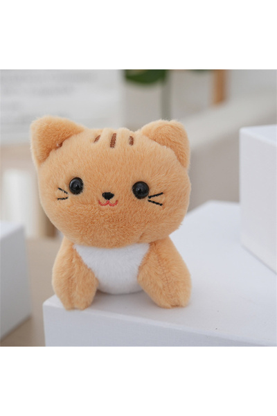 Choice Brown Cartoon Little Flower Cat VIP Guests Cat Plush Toy Keychain Pend...