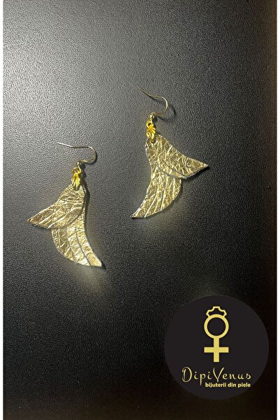 DipiVenus Cercei Aripi de Înger Aurii (Ondulați) Mici