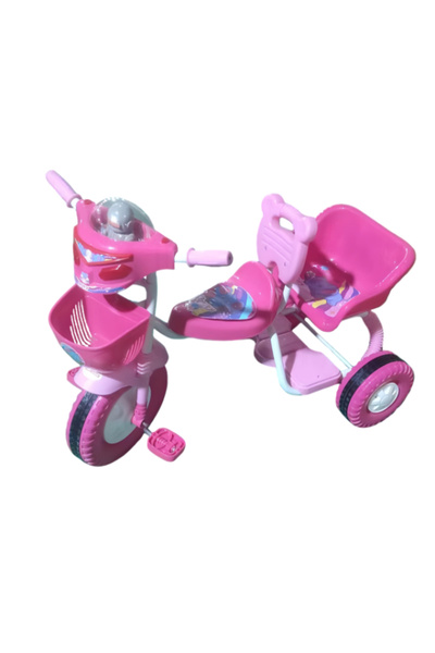 Family Center Double-Seat Plastic Tricycle Pink