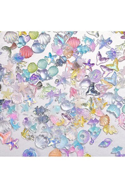 Choice ٥٠ قطعة من إكسسوارات فن تزيين الأظافر من سلسلة المحيط - أحجار لامعة عل...