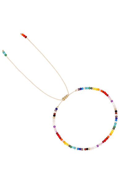 Choice FG-B220015A Go2boho Boho Glass Bead Bracelet Handmade Stack Rainbow Tiny Beads Lucky Energy Chain Ad