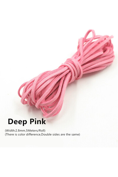 Choice خيط تطريز من الألياف الدقيقة، وردي داكن، 3 مم، 5 أمتار، دانتيل مسطح من...