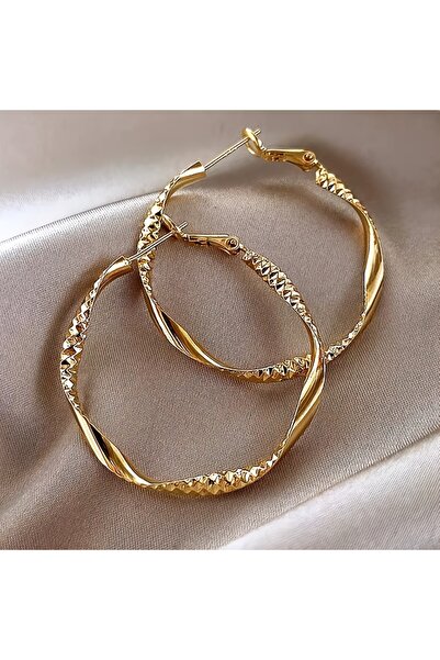 Choice أقراط ذهبية أنيقة وبسيطة مستديرة ملتوية غير منتظمة الشكل للسيدات، أقرا...