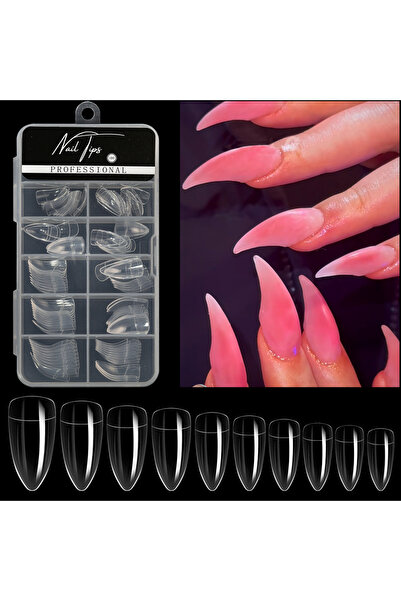 Choice 100 قطعة من الأظافر الاصطناعية الشفافة ذات الشكل الخاص، أطراف أظافر أك...