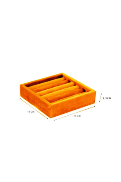 Choice علبة صغيرة برتقالية اللون لتنظيم المجوهرات، تحتوي على 5 فتحات للأقراط،...
