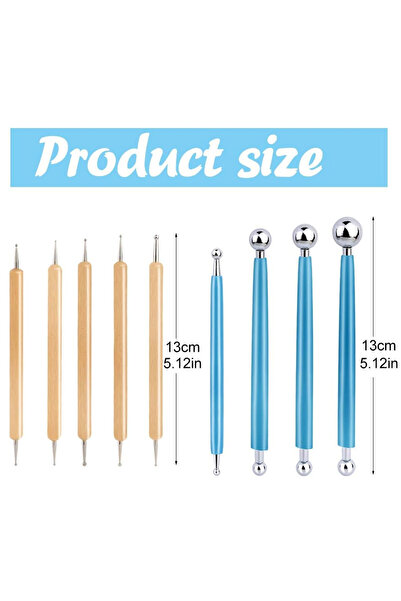 Choice 9pcs Zxiixz 9/14Pcs Dotting Tools Ball Styluses with Box Dotting Tools Set Rock Painting, Pottery Cl