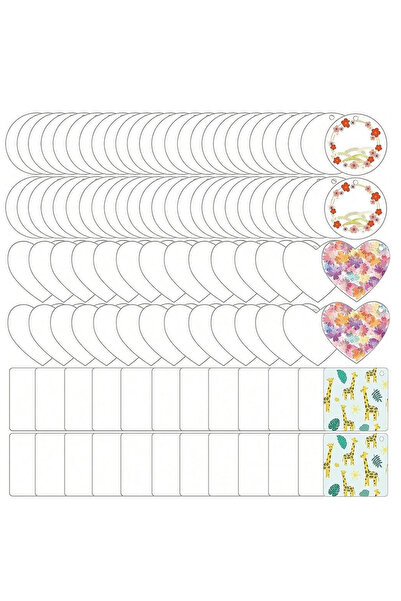 Choice 30pcs 30PCS Acrylic Blanks Transparent Keychain Pendants Includes Circ...