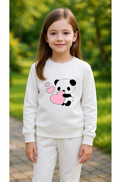 playwear Φούτερ ομάδας PANDA HEART V1 με στάμπα για κορίτσια και αγόρια, με λ...