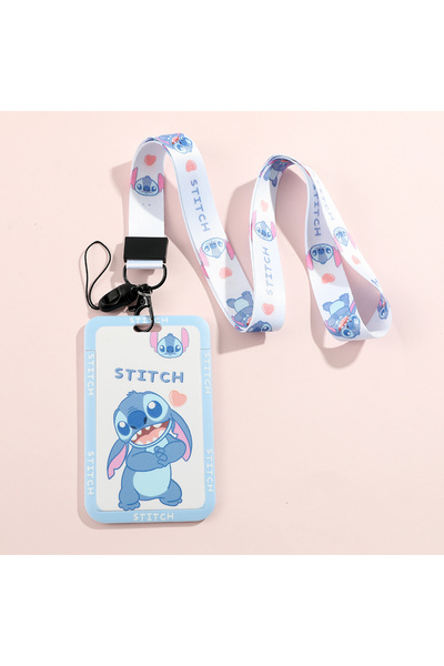 Miniso ZG0371 Stitch Cute Cartoon Animation Lanyards For Keys Chain ID Cover ...