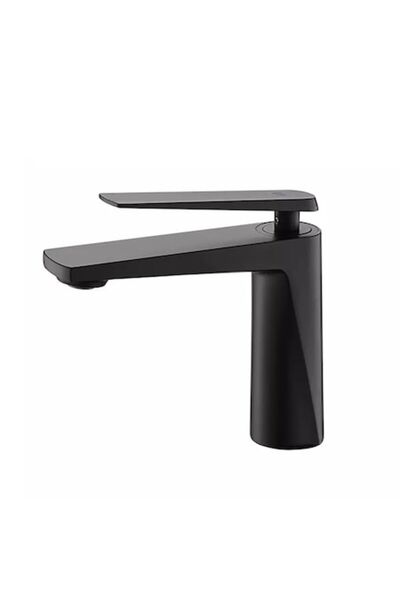 Radinavico Baterie lavoar, alamă, kit de instalare inclus, model pătrat, negr...