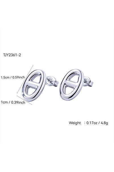 Choice أقراط بلون الفولاذ، تصميم ياباني وكوري بسيط، متعدد الاستخدامات، لون با...