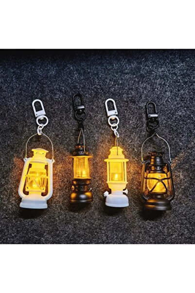 Choice 4pcs mini Electronic Candle Lamp Keychain Vintage Simulation Kerosene ...