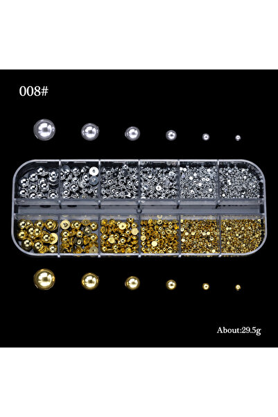 Choice 08 12 شبكي ذهبي محيطي مجوهرات أظافر ثلاثية الأبعاد من معادن مختلطة هلا...