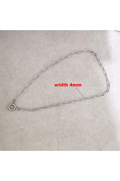 Choice necklace 45cm 4mm Silver Anchor Clasp Necklace Women Men Choker Stainl...