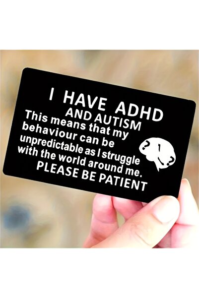 Choice ka03 قطعة واحدة، "أعاني من اضطراب فرط الحركة ونقص الانتباه والتوحد"، بطاقة جيب تحتوي على نصائح مفيدة للأفراد المصابين باضطراب فرط الحركة ونقص الانتباه والتوحد