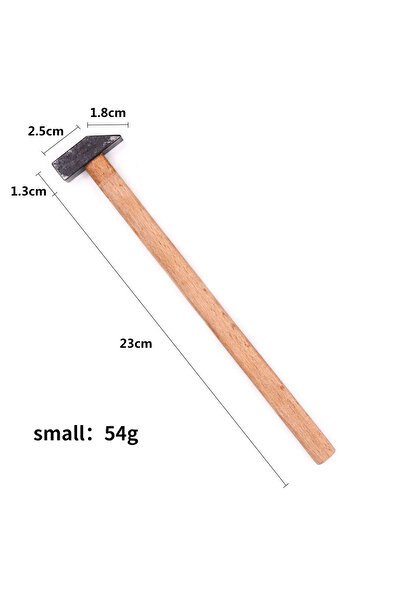Choice1 مطرقة صغيرة مربعة بمقبض خشبي لصنع الذهب والفضة، أداة لتعديل المجوهرات