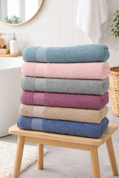 HOME MOD STORE 6 bucăți 70X140CM Seria Premium și dimensiuni mari și bumbac și moale și colorate prosoape de baie