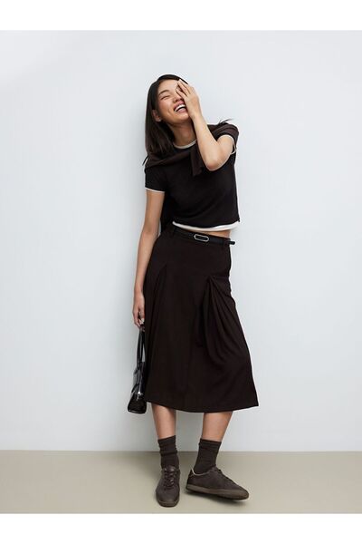 LC Waikiki Lcwaikiki Classic Belted Pleated Skirt