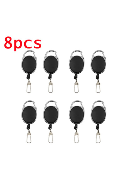 Choice 8pcs 2-12pcs Retractable Key Chain Reel Badge Holder Fly Fishing Zinge...