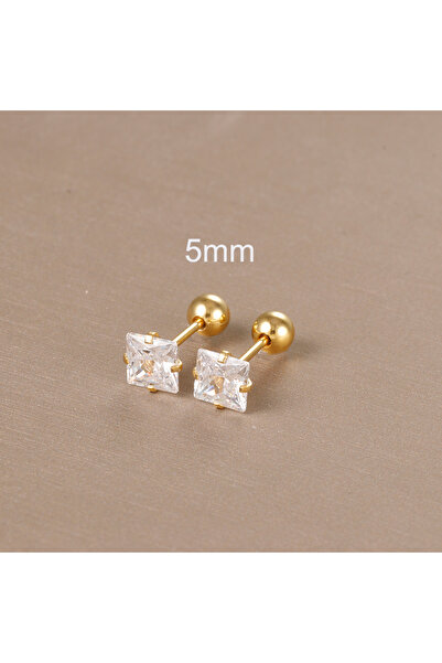 Choice 45092-4 أقراط مربعة لامعة من الزركون، مصنوعة من الفولاذ المقاوم للصدأ،...