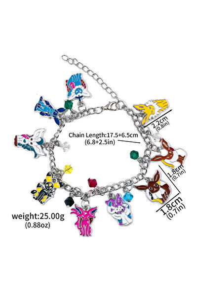 Miniso B00216 Anime Pokémon Bracelet Elf Pikachu Squirtle Eevee Evolution Cartoon DIY Beaded Pendant Role P