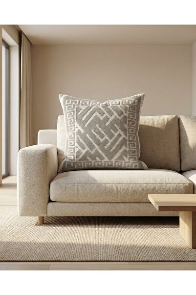 MACASA 100% Organic Cotton Boucle Woven Scandinavian Bohemian Style Single Decorative Premium Throw Pillow Cover