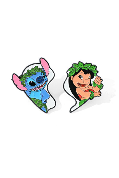 Choice XZ3463 قطعتان من بروشات كرتونية إبداعية لطيفة بتصميم ستيتش، دبوس مينا ...