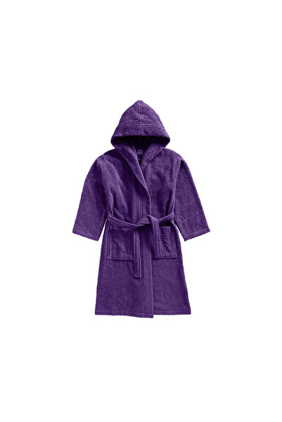 BYFT Daffodil Kids Bathrobe 103 x 125 Cm 12 Year 400 GSM Purple 100% Terry Co...