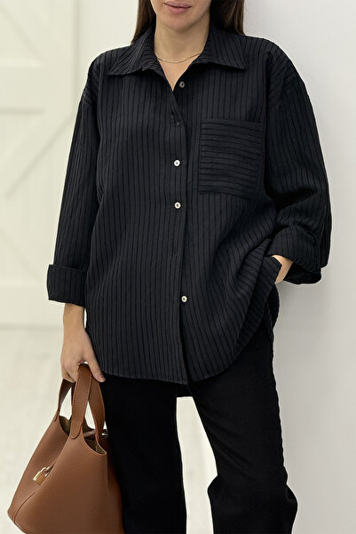 Act Pepicino Kids&Boutique Siyah Oversize Gömlek 5000