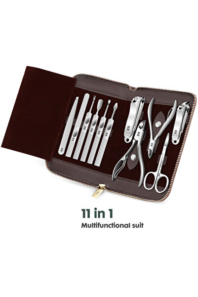 Choice KK-TZ009 KK مجموعة أدوات مانيكير احترافية 11 في 1، تتضمن مقص أظافر، كم...