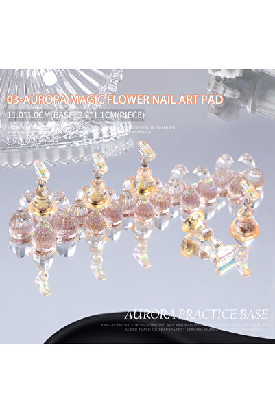 Choice 04 قطعة واحدة من حامل عرض أطراف الأظافر المغناطيسي على شكل زهرة أورورا...