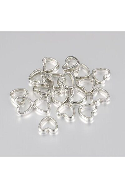 Choice 50 قطعة فضية اللون، 50/100 قطعة من الخرز الملفوف على شكل قلب، فواصل مز...