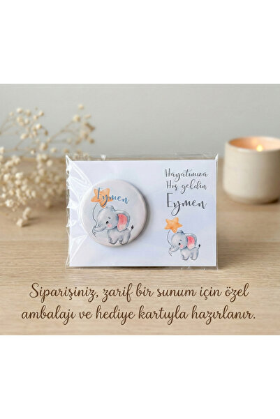 Bee Craft Co Hoşgeldin Bebeğim Yıldızlı Fil Temalı Açacak Magnet 20’li Paket