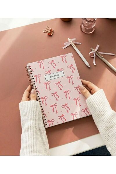 severyayınevi Notebook, Notebook, School Notebook, Notebook with Ribbon, Bow Cover, Ribbon Cover Spiral Bound