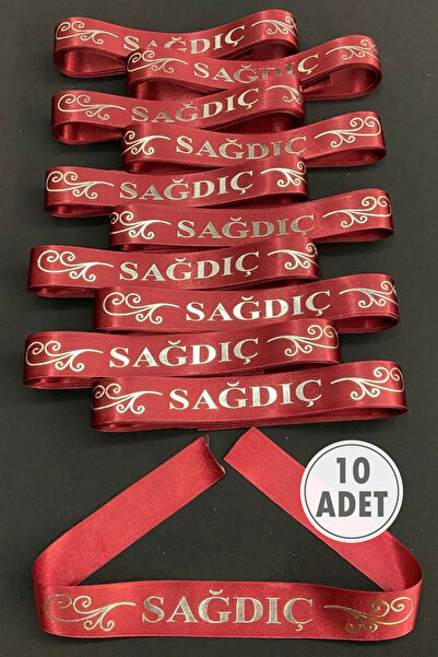 ZEYMERADE Bordo Gümüş Sağdıç Kol Kurdele, 10 Adet Kolluk Bileklik Bant, Kına ...