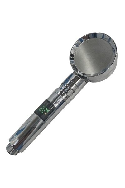 Radinavico Chrome Shower Head with Thermometer and Ceramic Switch