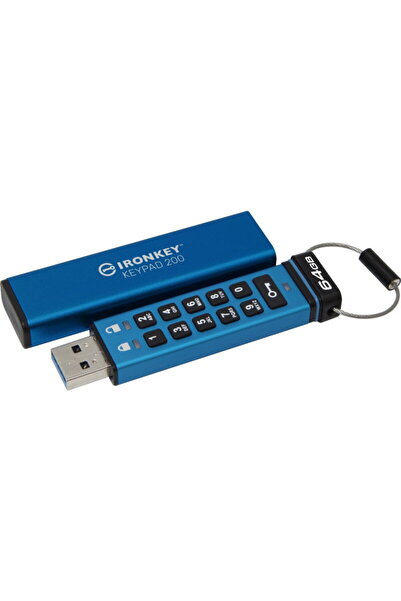Kingston IronKey Keypad 200 64GB USB 3.2 - Military Level Secure Encrypted Flash Drive