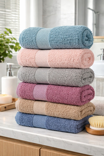 HOME MOD STORE 12 bucăți 50x85cm Seria Premium Prosoape pentru mâini, față și păr Bumbac și colorate și moi