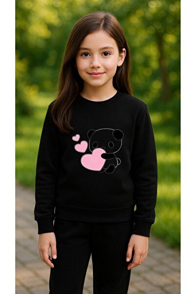 playwear Φούτερ ομάδας PANDA HEART V1 με στάμπα για κορίτσια και αγόρια, με λ...