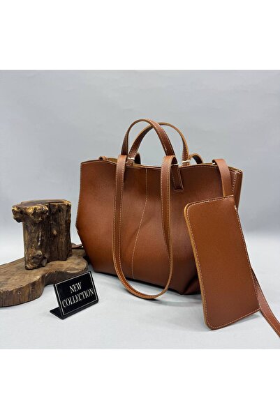 bahwar حقيبة كتف ويد يومية بتفاصيل خياطة – مع محفظة هدية