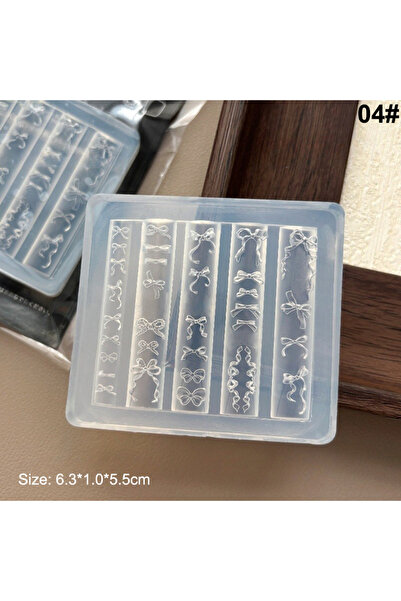 Choice قالب ثلاثي الأبعاد على شكل فيونكة شريطية، نمط 4، قوالب ختم، طلاء جل با...