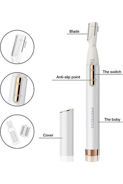 Pritech ماكينة حلاقة كهربائية للنساء، أداة تشذيب الحواجب