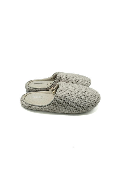 Oysho house slippers, textile, grey